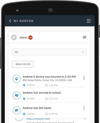 Norton Family Dashboard